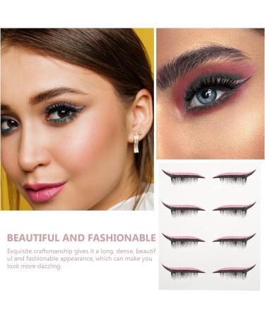 Beavorty 4 Pairs False Eyelashes Eye Makeup Sticker Women Wispy Eye Lashes Shiny Eyeliner Stickers Invisible Eye Line Strip Sticker Fake Lashes Eyelash Sticker Man Lip Gloss Plastic Dense - Buy Online on GoSupps.com