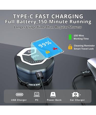 Head Shavers for Men Upgraded Waterproof Cordless Electric Shavers for Bald Men 6D Flexible Head Rechargeable Rotary Shaver with Magnetic Blade Head Wet Dry Use USB-C Port with LED Display Black & Blue - Buy Online on GoSupps.com