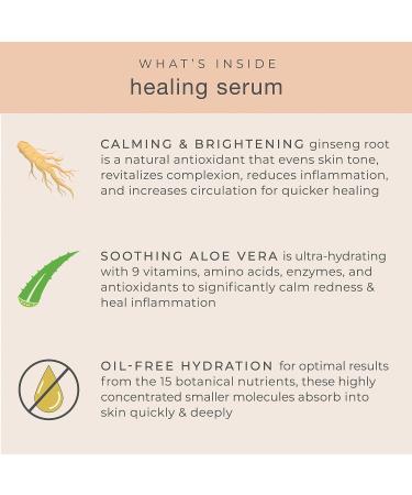 LEROSETT Healing Serum for Acne Scarring, Redness & Breakouts - Organic Aloe Vera, Collagen, Vitamin C - 1 oz - Buy Online on GoSupps.com