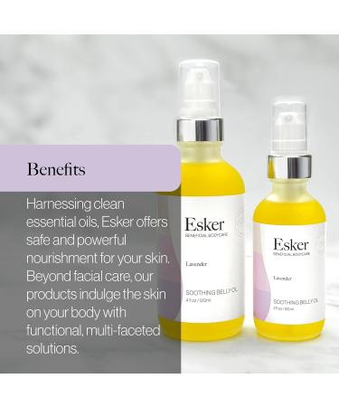 Esker Natural Soothing Belly Oil - Plant-Based Cruelty-Free Clean Beauty (2 oz) for Pregnancy Relief - Buy Online on GoSupps.com