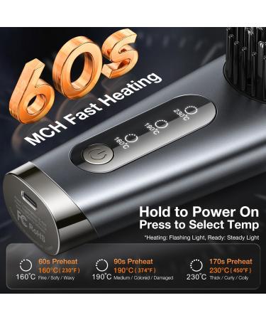 Mini Hair Straightener Brush - Wireless Straightening Brush with 3 Temperature Levels for Effortless Styling - Buy Online on GoSupps.com