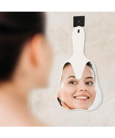 Annhua Handheld Tooth-Shaped Hand Mirror - Small Face Mirror with Handle for Dentist Office, Clinic, Bathroom, Barber & Salon | White - Buy Online on GoSupps.com