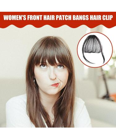 Clip in Bangs Fake Bangs Hair Clip Wispy Bangs Fringe Hair Extensions Clip Wispy Bangs Hair Clip Faux Bangs Clip Forehead Fake Bangs Hairpieces for Women Curved Bangs for Daily Wear Natural black - with sideburns - Buy Online on GoSupps.com