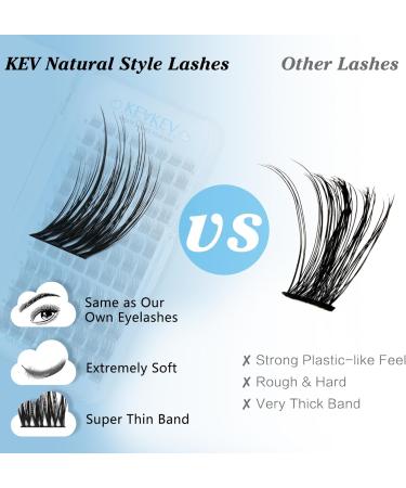 KevKev Individual Eyelashes 96Pcs Cluster Lashes | Natural Wispy Style | DIY Eyelash Extension | C-MIX (8-16mm) Fjord - Buy Online on GoSupps.com