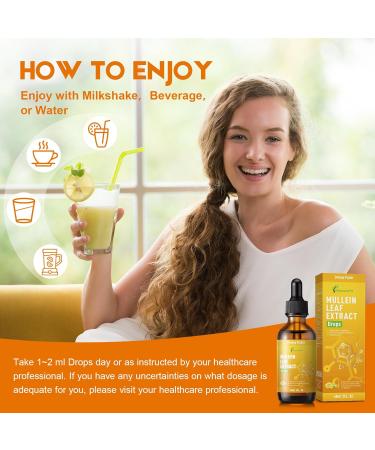 Mullein Drops for Lungs Liquid - Support Respiratory Herbal Supplement Mullein Leaf Extract for Lungs Cleanse with Cordyceps Marshmallow Root & Licorice Root Extract 2 fl oz 1 Pack - Buy Online on GoSupps.com