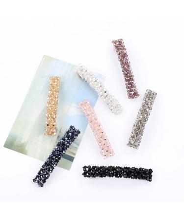 Dizila 7 Pack Korean Sparkly Crystal Hair Barrettes - Decorative Rhinestone Gems French Hair Clips for Women & Girls - Buy Online on GoSupps.com