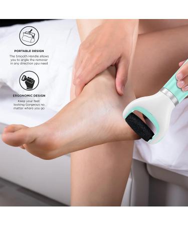 Brookstone Electric Foot Callus Remover with Diamond Micro-Mineral Roller Head for Dry Feet & Cracked Heels | Pedicure Tools for At-Home Foot Repair - Seafoam - Buy Online on GoSupps.com