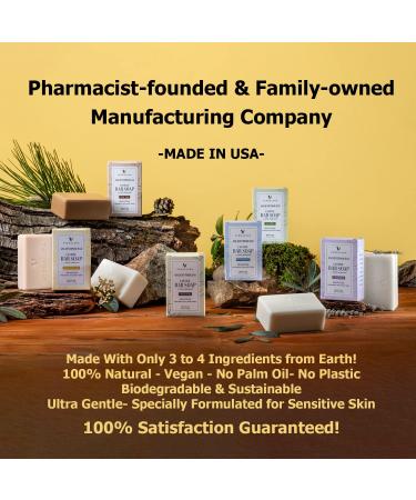 Verdacura Pure Castile Bar Soap - All Natural Vegan Soap for Face, Body, and Hands | Biodegradable, Sustainable, Cruelty-Free | Made in USA | Tea Tree, Pine Tar, Unscented | Suitable for Sensitive Skin - Buy Online on GoSupps.com