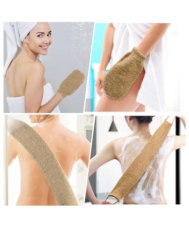 Cozlly Natural Sisal Back Scrubber & Peeling Glove - 100% Eco-Friendly Shower Exfoliation & Massage Strap for Body Care - Buy Online on GoSupps.com