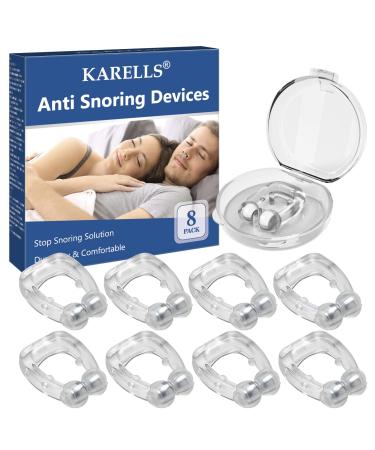 Anti Snoring Devices Nose Relief Nasal Dilator Silicone Magnetic Anti Snore Clips for Removal of Noise While Sleeping Sleep Aid Relieve Snore for Nasal Breathers 8PC 8pcs