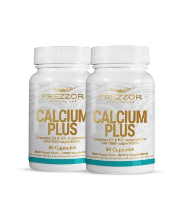 FREZZOR Calcium Plus with UAF1000+ Super Antioxidant for Bones Health & Bone Density Supports Healthy Body Weight Optimal Ratio of Essential Bone Building Minerals NZ Made 180 caps 2 Month Supply