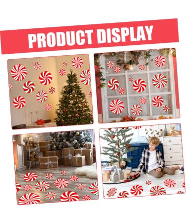 DOITOOL 1 Sheet Candy Wall Sticker Christmas Sticker Red White Peppermint Sticker Decorative Floor Sticker - Buy Online on GoSupps.com