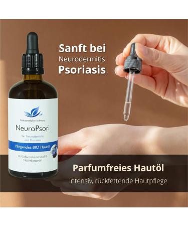 Naturprodukte Schwarz NeuroPsori Skin Oil - Evening Primrose & Hemp Seed Oil for Neurodermatitis & Psoriasis - 100ml - Best Natural Relief - Buy Online on GoSupps.com