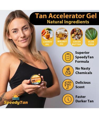 Premium Tan Accelerator Gel + Tanning Oil + Aloe Vera - For Sunbed Use & Natural Tanning - Natural Tanning Accelerator With Carrot Tanning Oil - UK Based Brand - Buy Online on GoSupps.com