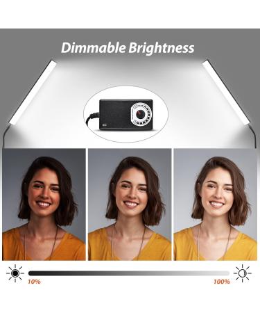 Yesker Photography Lighting Studio Lights - Set of 2 Dimmable 5500K LED Video Lights for Makeup, Tattoo, Photography - Includes Light Stands - Ideal for Eyebrow Artists, Spas, YouTube - Upgraded Brightness & Color Accuracy - Buy Online on GoSupps.com