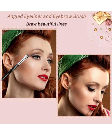 ELESDA 3PCS Angled Eyeliner & Eyebrow Brush Set | Slanted Flat Thin Brushes for Precise Eye Makeup Application - Buy Online on GoSupps.com