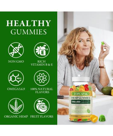 (2 Pack) Hemp Gummies for Sleep Pain Anxiety - Advanced Extra Strength Supplement with High Potency Pure Hemp Oil Extract - Best Edible Gummy for Adults Fruit - Buy Online on GoSupps.com