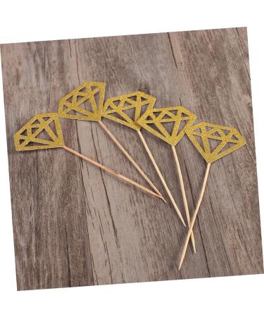 IMIKEYA 50pcs Happy Birthday Cake Gold Diamond Topper Cake Topper Fruit Decor Party Food Picks Gold Trim Birthday Cake Picks Wedding Decoration Fruitcakes Fruit Cake Fudge Take a Bath Baby Golden medium - Buy Online on GoSupps.com