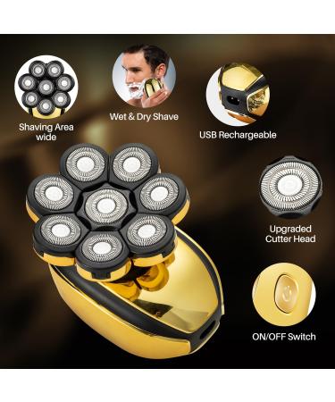 Buy Cordless 8D Electric Head Shaver for Bald Men - Rechargeable Multifunctional Shaving Kit with Nose Trimmer - International Shipping Available - Buy Online on GoSupps.com