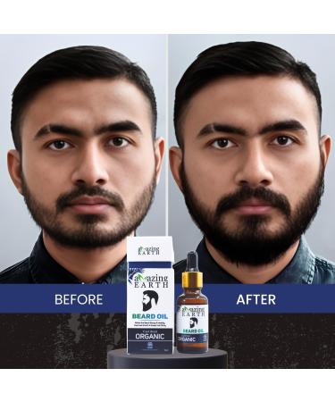 AMAzing Earth Beard Oil for Men | Organic Hair Growth Non-Sticky Vegan - 30ml - Buy Online on GoSupps.com