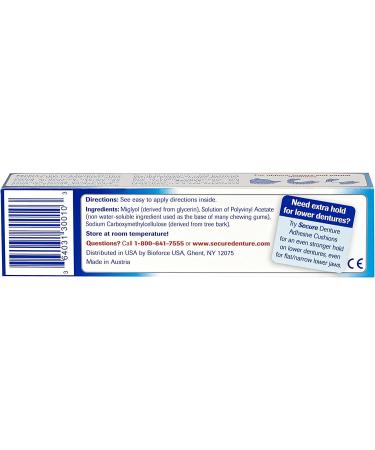 Zinc-Free Waterproof Denture Adhesive - Extra Strong Hold - 1.4 oz (Pack of 4) - Buy Online on GoSupps.com