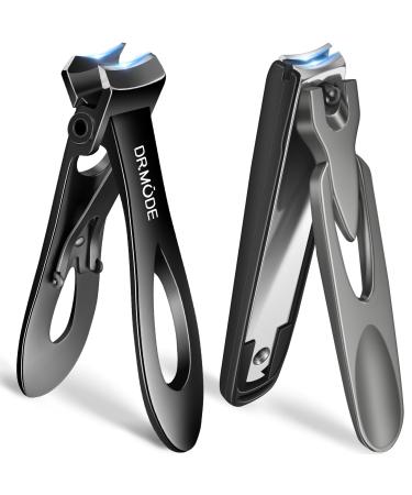 Nail Clippers for Men Thick Nails Sharp Anti Splash Fingernail Clipper Adult Nail Cutter with Catcher Long Handle Heavy Duty Large Toenail Clippers for Seniors Thick Toenails with Wide Jaw Opening Wide Opening & Mess Free Clipper Set