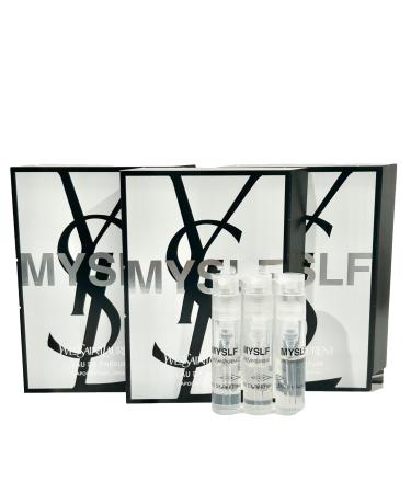 YVES SAINT LAURENT MYSLF YSL Sample Spray Perfume Trial Size Partially Filled Vials 1.2 ml / 0.04 fl oz (set of 3) Black