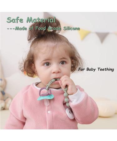 Seposeve Silicone Pacifier Clip 4 Pack - Pacifier Holder Leash for Baby Boys and Girls (2 Green + 2 White) - Buy Online on GoSupps.com