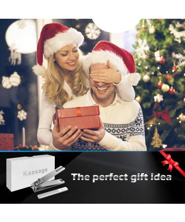 Kaasage Nail Clipper and File - Classic Stainless Steel Nail Cutter with Glass Nail File Clip Fingernails and Toenails Easily Gift for Men Women & Seniors - Buy Online on GoSupps.com