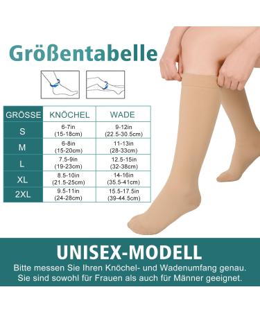 Evolyline Medical Compression Stockings 20-30 mmHg for Men & Women - Closed Toe Support Socks for Varicose Veins & Edema XL Beige - Buy Online on GoSupps.com