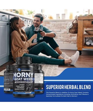Horny Goat Weed Complex - Maximum Strength Supplement for Men and Women with Maca Root, Ginseng, Yohimbine, and more - 120 Count - Made in USA - Buy Online on GoSupps.com