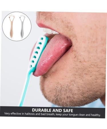 FRCOLOR 2pcs Stainless Steel Tongue Brush - Best Oral Care Tool for Fresh Breath - Buy Online on GoSupps.com