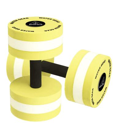 Water Gear Hydro Buoys Minimum - Water Fitness and Pool Exercise - Great for Upper Body and Minimum Stress Training - Workout Your Back Arms and Chest 3" YELLOW/WHITE