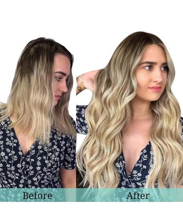 Doores Clip In Extensions - Real Hair 45cm 18 Inch | Walnut Brown to Ash Brown & Bleach Blonde | 120g Remy Thick Hair Extensions - Buy Online on GoSupps.com