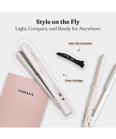 VODANA Professional Softbar Flat Iron - Ceramic Straightener with Silicone Bar Dual Voltage Quick Styling & Healthy Hair Solution - 1 Inch Ivory - Buy Online on GoSupps.com