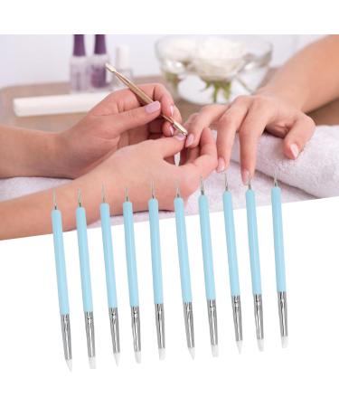 2 Set Dual Tipped Nail Art Dotting Pen Silicone Head Nail Art Sculpture Polish Carving Pen - Buy Online on GoSupps.com