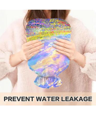 NAANLE 2L Hot Water Bottle with Lid - Sunset Lavender Flower Pain Relief & Cold Therapy for Back Hands Feet & Neck - Buy Online on GoSupps.com