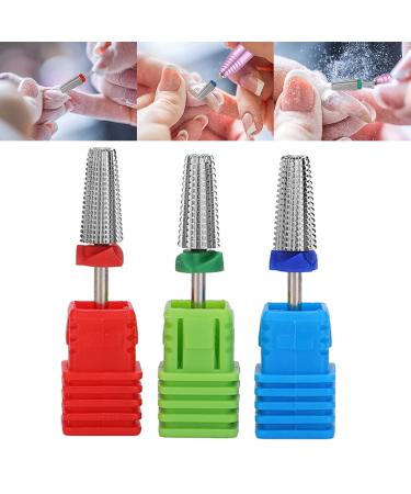 3PC Safety Nail Drill Set - Professional Polishing Tools for Acrylic & Gel Nails | Medium-Fine Coarse Bits (Silver) - Ideal for Nail Art & Care - Buy Online on GoSupps.com