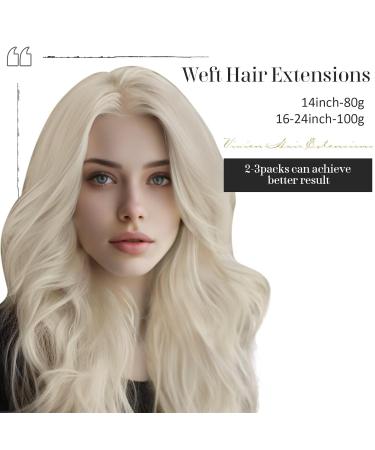 Vivien Remy Real Hair Extensions #60 - Full Head Tress 55cm 100g for Sewing - Platinum Blond Tressen - Buy Online on GoSupps.com