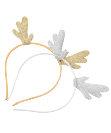 Lurrose 4pcs Christmas Antler Hair Band - Chip Shape Hair Ties for Party Cosplay | Gold & Silver | 19 x 16 x 0.8 cm - Buy Online on GoSupps.com