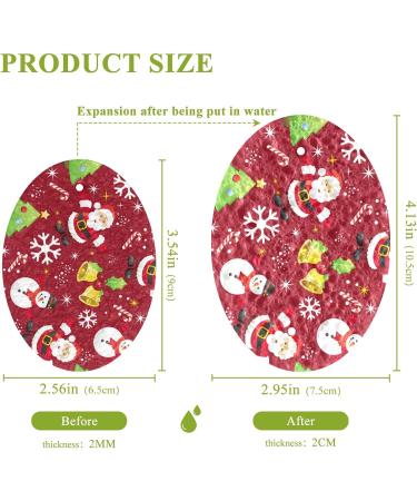 3-Pack Cleaning Kitchen Sponges Oval Santa Claus Kitchen Cellulose Dishwashing Wood Pulp Cotton - Buy Online on GoSupps.com