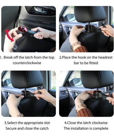 Usmei 2-in-1 Car Seat Hooks & Cell Phone Holder - Portable Headrest Organizer (4PCs Silver) - Car Clothes Hanger & Pocket Holder - Buy Online on GoSupps.com