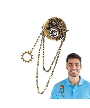 Punk Hair Barrettes Gear Vintage Resin Brooch - Lightweight Decorative Hair Barrette Portable Hair Pin for Proms Parties Cosplay Homecoming Dances