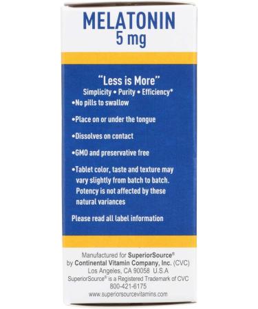 Superior Source Melatonin 5 mg - 60 MicroLingual Instant Dissolve Tablets for Sleep Support - Buy Online on GoSupps.com