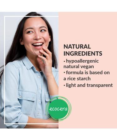 ECOCERA Rice Loose Powder - Hypoallergenic Transparent 15g | Ideal for Oily & Combination Skin - International Shipping Available - Buy Online on GoSupps.com