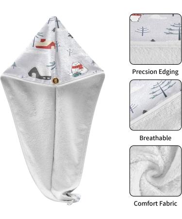 Cute Cartoon Polar Bear Dry Hair Cap & Quick Drying Towel Set | Super Absorbent Soft & Comfortable | Perfect for Home & Travel - Buy Online on GoSupps.com
