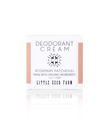 Little Seed Farm All Natural Deodorant Cream Aluminum Free Deodorant for Women or Men 2.4 Ounce - Rosemary Patchouli