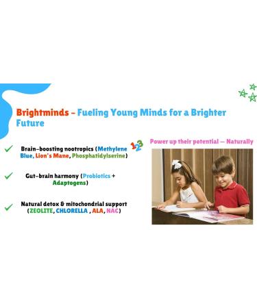 Brightminds Zeolite Detox Gummies Kids Detox & Brain Support with L-Methylfolate B12 Omega-3 Magnesium Probiotics Mood Speech & Gut Support Methylated Multivitamin Ages 6+ & Adults - Buy Online on GoSupps.com