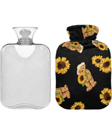 Cute Bear & Sunflower Heat Bottle - 2L Hot Water Bag for Pain Relief & Comfort - Buy Online on GoSupps.com
