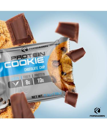 Forzagen Vegan Protein Cookies - 12 Pack | 10g Protein | No Artificial Sweeteners | Vegan Chocolate Chip Snacks - Buy Online on GoSupps.com